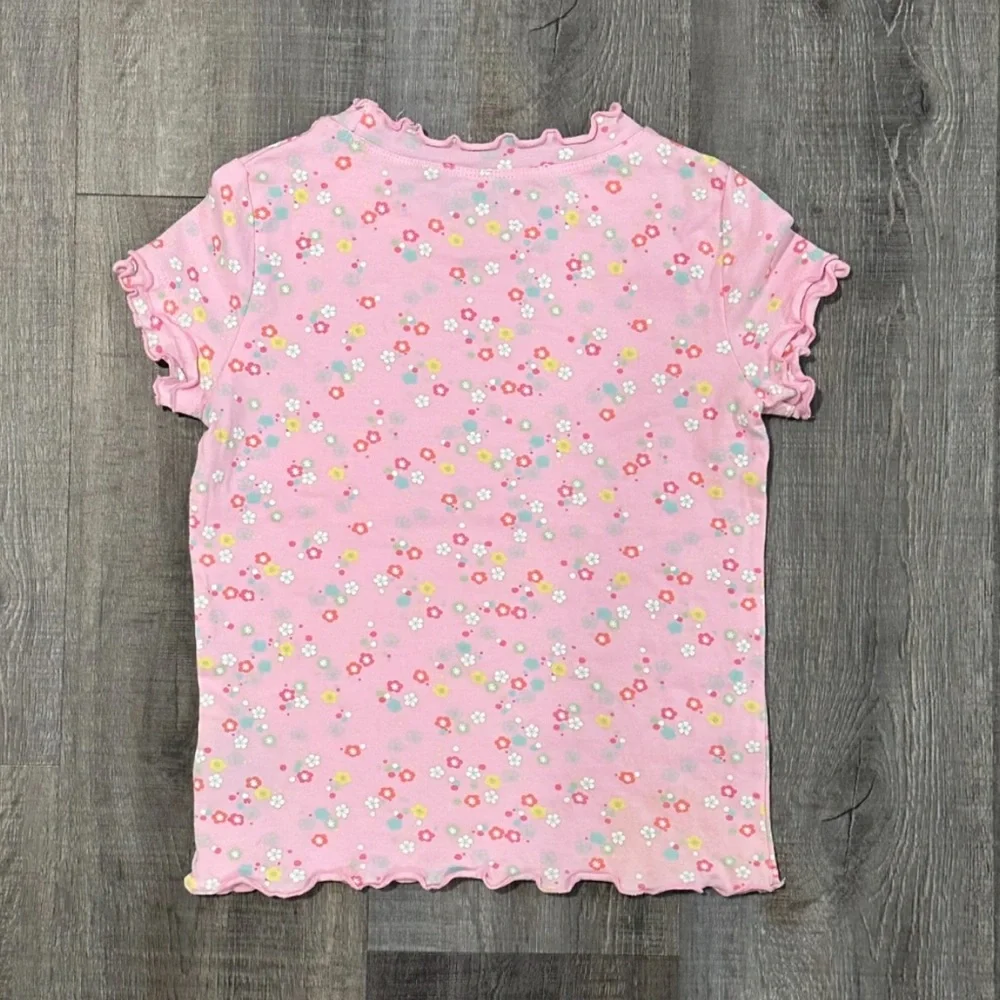 💞 New Girls Size 8 Pink Short Sleeved Floral Tee